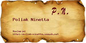 Poliak Ninetta névjegykártya